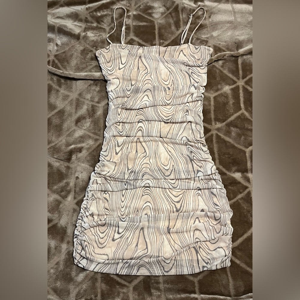 GARAGE Creme Mosaic Mesh Dress